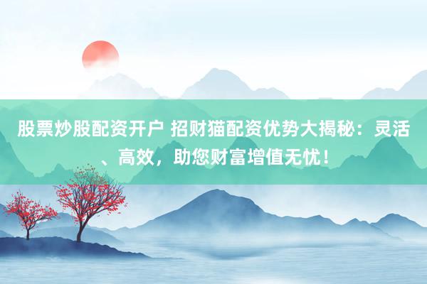 股票炒股配资开户 招财猫配资优势大揭秘：灵活、高效，助您财富增值无忧！