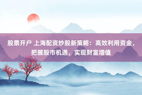 股票开户 上海配资炒股新策略：高效利用资金，把握股市机遇，实现财富增值