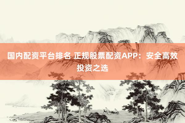 国内配资平台排名 正规股票配资APP：安全高效投资之选