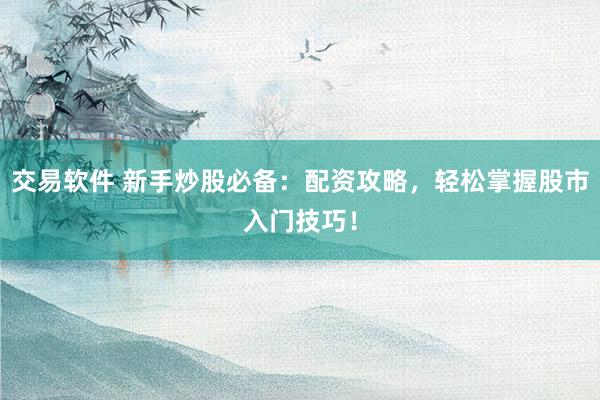 交易软件 新手炒股必备：配资攻略，轻松掌握股市入门技巧！