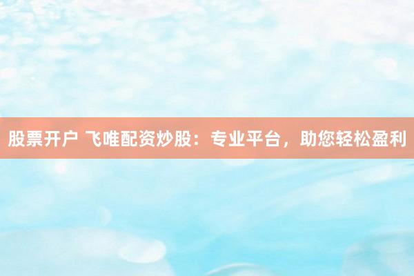股票开户 飞唯配资炒股：专业平台，助您轻松盈利