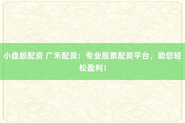 小盘股配资 广禾配资：专业股票配资平台，助您轻松盈利！