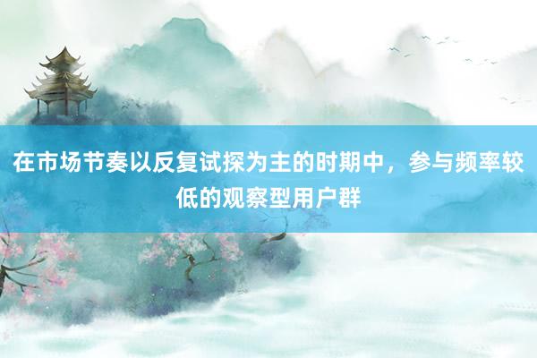 在市场节奏以反复试探为主的时期中,参与频率较低的观察型用户群