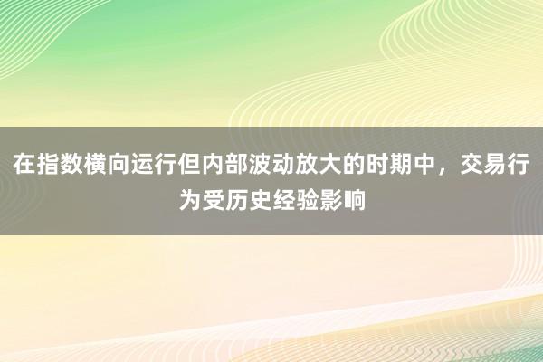 在指数横向运行但内部波动放大的时期中，交易行为受历史经验影响