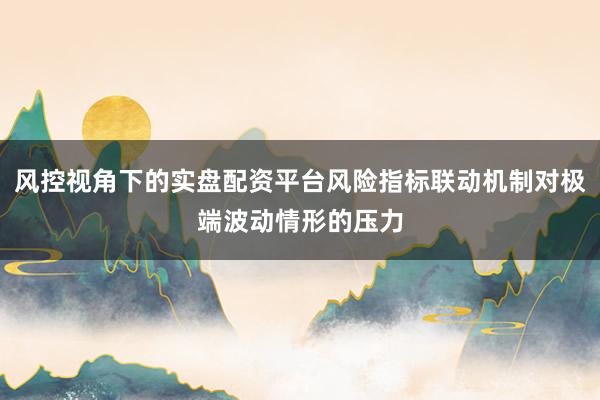 风控视角下的实盘配资平台风险指标联动机制对极端波动情形的压力