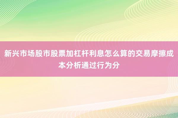新兴市场股市股票加杠杆利息怎么算的交易摩擦成本分析通过行为分