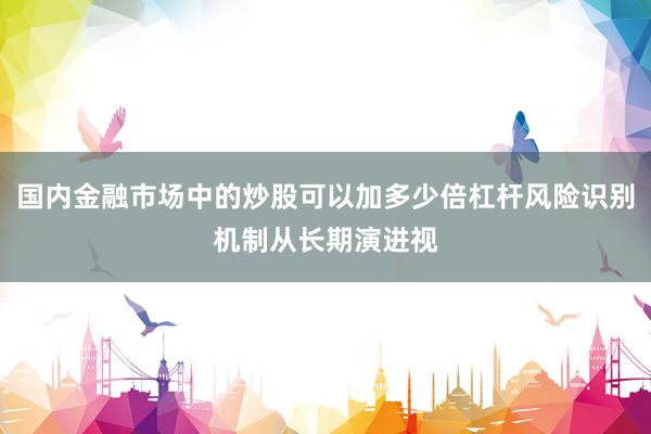 国内金融市场中的炒股可以加多少倍杠杆风险识别机制从长期演进视
