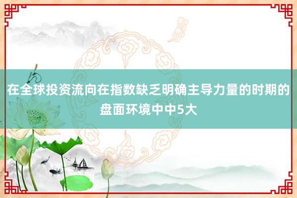 在全球投资流向在指数缺乏明确主导力量的时期的盘面环境中中5大